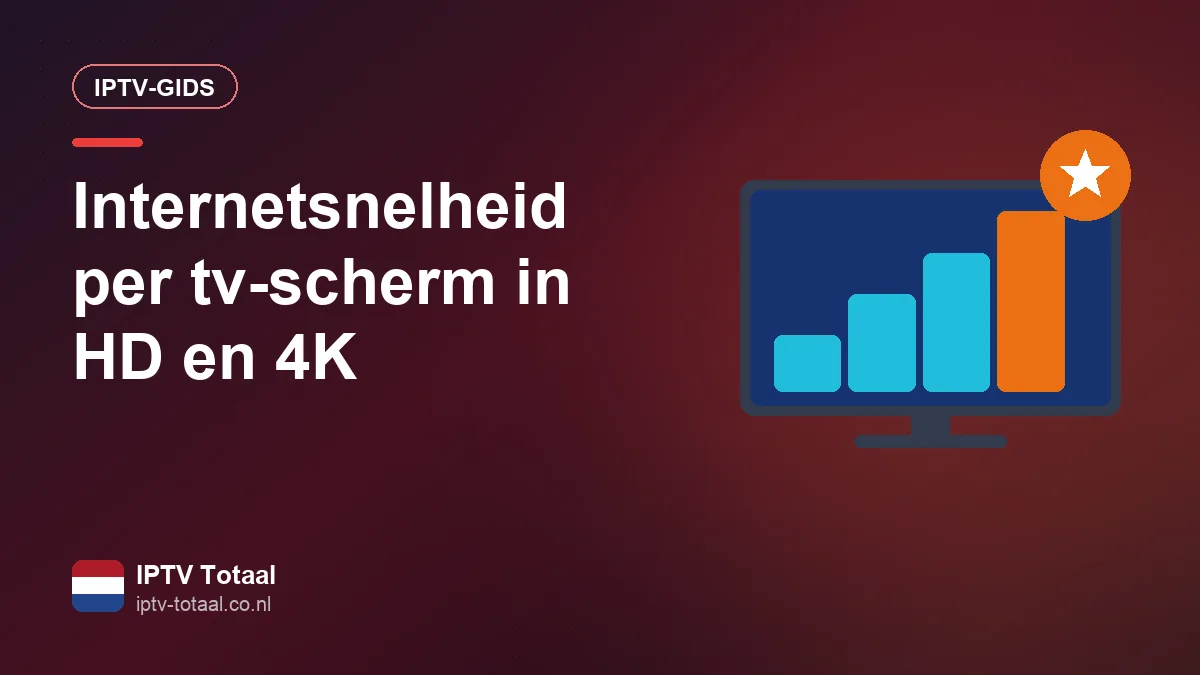 Speedtest op een laptop naast een televisie met IPTV